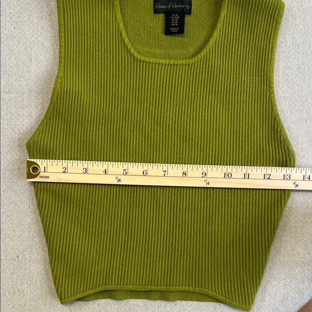 House of Harlow 1960 Olive Green Ribbed Tank - Picture 4 of 8